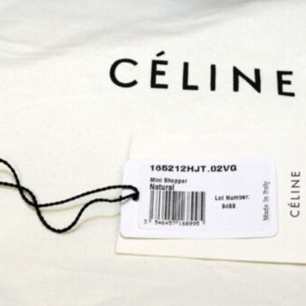 Celine Tricolor Mini Shopper Luggage Tote Natural Handbag 165212HJT.02VG WOMENS - Picture 12 of 12